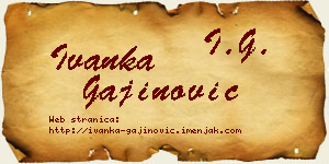 Ivanka Gajinović vizit kartica